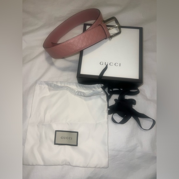 GUCCI AUTHENTIC PASTEL PINK BELT FULL INCLUSION includes receipt 💕 - Picture 1 of 6